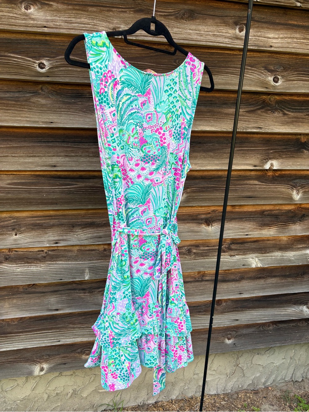 Lilly Pulitzer Mint Green Pink Tropical Print Sleeveless Dress - Picture 2 of 4